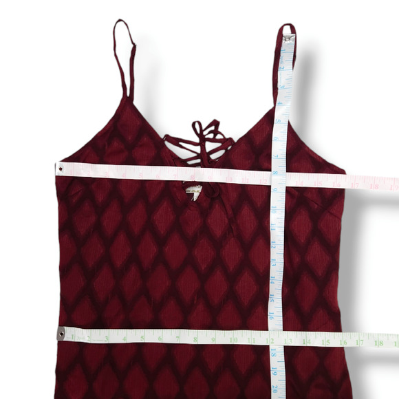 NWT B.O.G. Band of the Free Lila Front Tie String Midi Dress Sz. XS [2] Merlot - Picture 7 of 9
